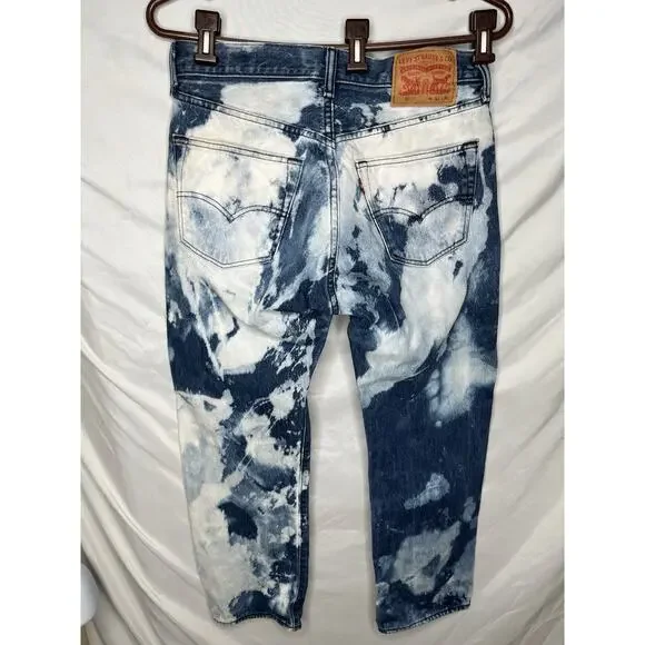 Levis 501 Button Fly Jeans White Oak Cone Denim Acid Wash Tag Size 32/30 - Picture 2 of 11